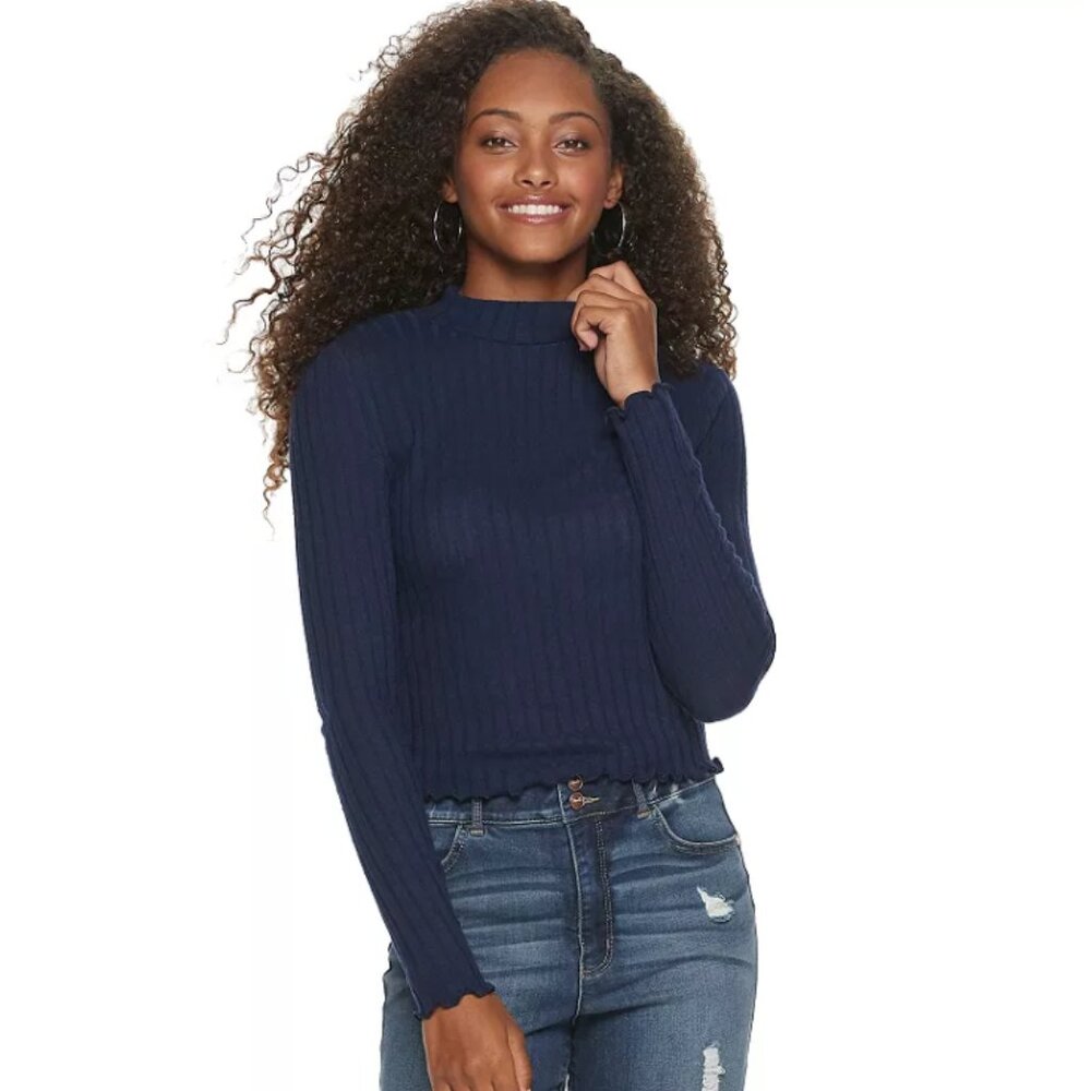 American Eagle Women’s Black Ribbed Turtleneck Pullover Sweater – Size Large